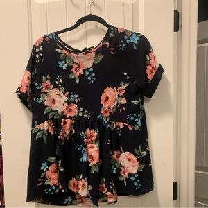 Floral peplum top